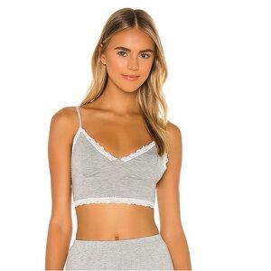 Women's Gray Lace Trim Sleepwear Set